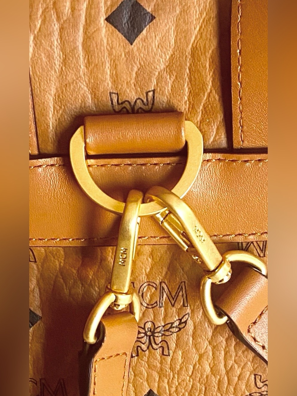 MCM Cognac Visetos Mini Backpack with Gold Chain Detail
Authentic sample - Picture 14 of 17